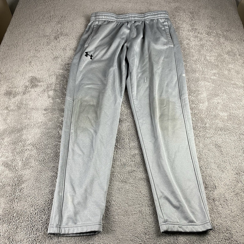 Under Armour Jogger Pants Loose Coldgear Mens‎ Large Gray Fleece Drawstring